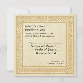 keltisches Design mit Claddagh Wedding RSVP Einladung (Rückseite)