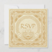 keltisches Design mit Claddagh Wedding RSVP Einladung (Vorderseite)