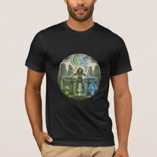 Keltisches DJ-Ritual-Illustrations-T-Shirt T-Shirt
