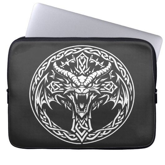 Keltisches Drachen-Emblem von BurnsInHell Laptopschutzhülle (Vorderseite)