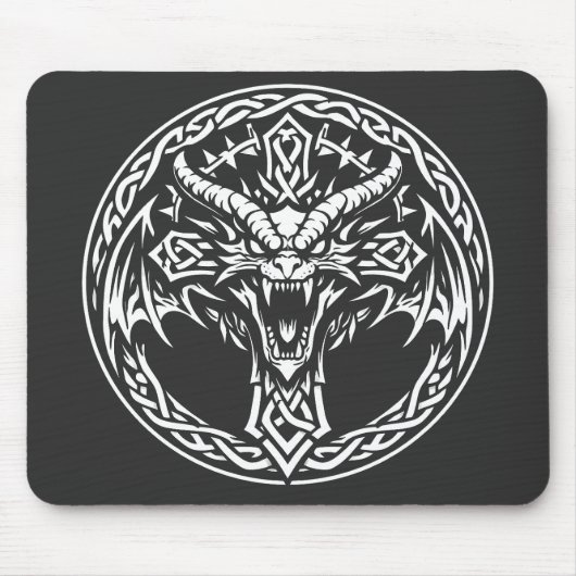 Keltisches Drachen-Emblem von BurnsInHell Mousepad (Vorne)