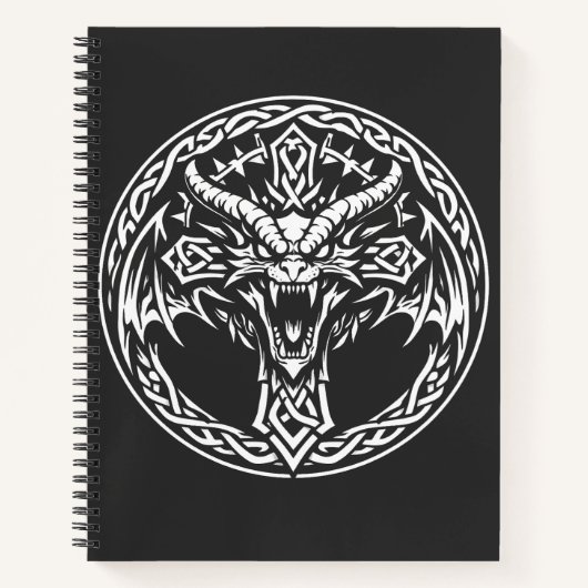 Keltisches Drachen-Emblem von BurnsInHell Notizblock (Vorderseite)