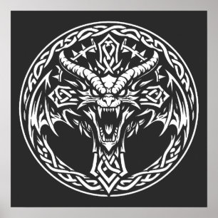 Keltisches Drachen-Emblem von BurnsInHell Poster