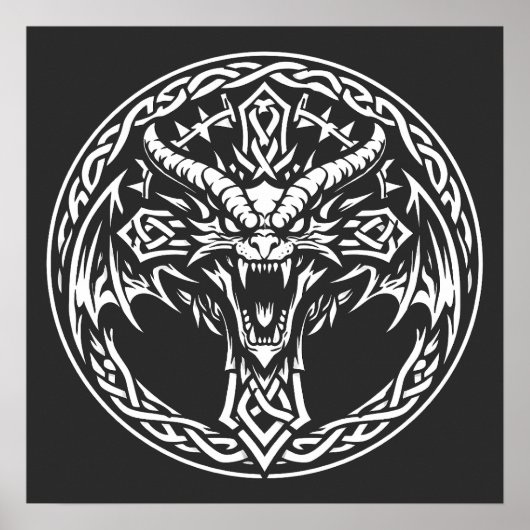 Keltisches Drachen-Emblem von BurnsInHell Poster (Vorne)