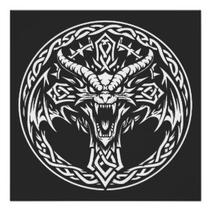 Keltisches Drachen-Emblem von BurnsInHell Poster