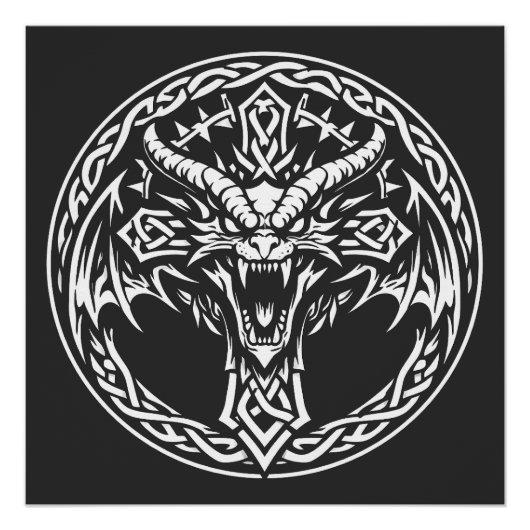 Keltisches Drachen-Emblem von BurnsInHell Poster (Vorderseite)