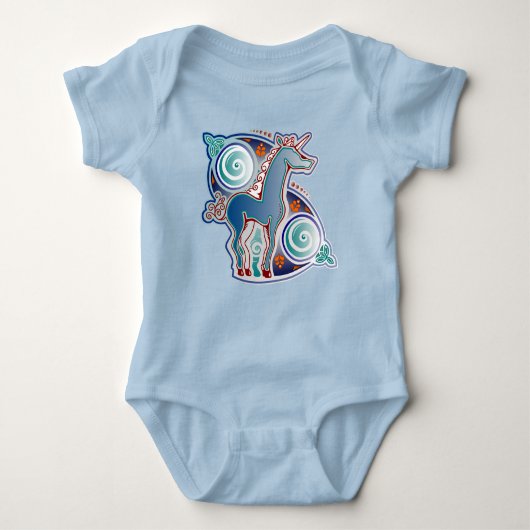Keltisches Einhorn Baby Strampler (Vorderseite)