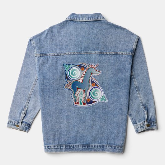 Keltisches Einhorn Jeansjacke (Rückseite)