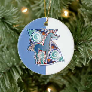 Keltisches Einhorn Keramik Ornament
