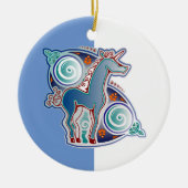 Keltisches Einhorn Keramik Ornament (Vorne)