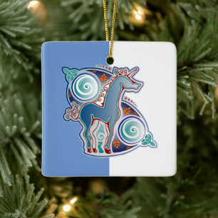 Keltisches Einhorn Keramikornament