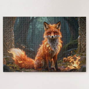 Keltisches Geisttier-Fuchs-Jigsaw-Puzzle Puzzle