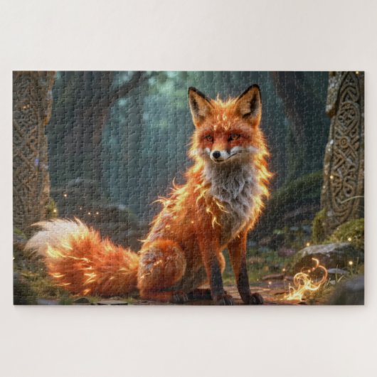 Keltisches Geisttier-Fuchs-Jigsaw-Puzzle Puzzle (Horizontal)