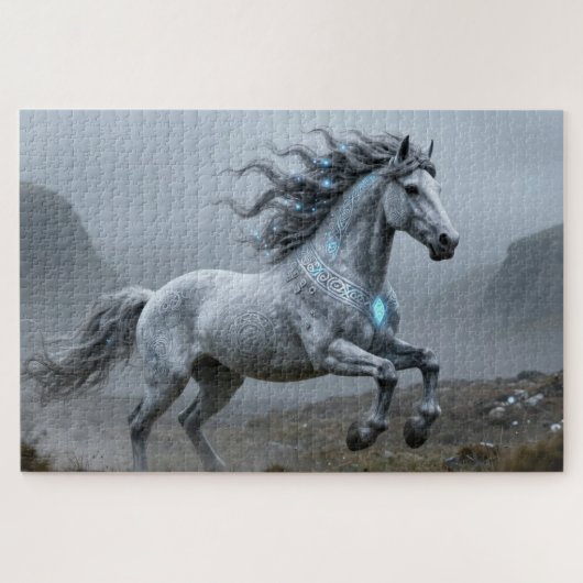 Keltisches Geisttier-Pferd-Puzzle Puzzle (Horizontal)