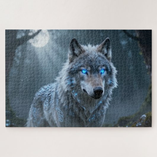Keltisches Geisttier-Wolf-Puzzle Puzzle (Horizontal)