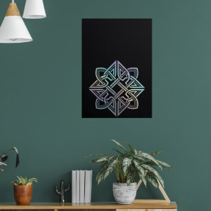 Keltisches geometrisches Mandala dunkler Hintergru Poster