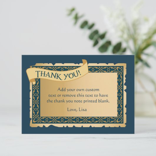 Keltisches Grün | danken Ihnen Karten (Stehend Vorderseite)