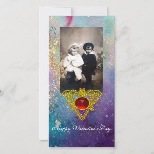 KELTISCHES HERZ IN BLAUEN, GRÜNEN, AQUAMARINEN, GO FEIERTAGSKARTE