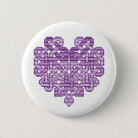 Keltisches Herz-lila Button-Knopf-Abzeichen
