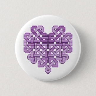 Keltisches Herz-lila Button-Knopf-Abzeichen Button