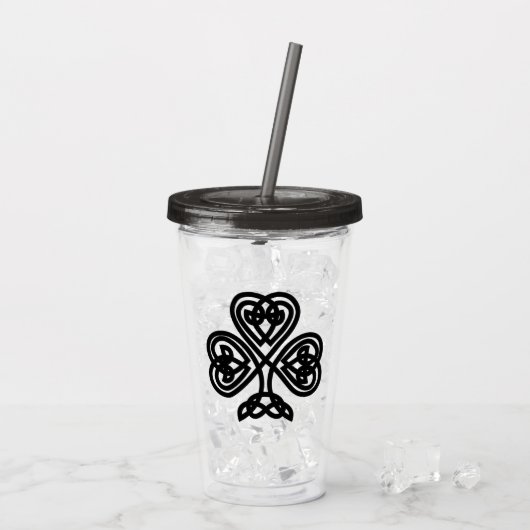 keltisches Kleeblatt Acryltrinkbecher (Rückseite Ice)