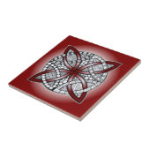 Keltisches Knoten-Gekritzel-Kastanienbraun-Rot Fliese (Seite)