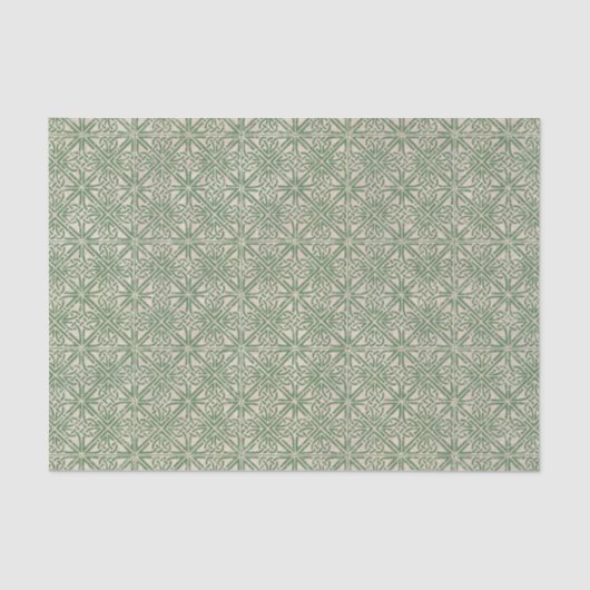 Keltisches Knoten-Grün-Muster Seidenpapier (Vorderseite)