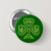 keltisches Knoten-Kleeblatt Button (Vorne & Hinten)