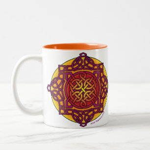 Keltisches Knoten-Medaillon Mug_ warmes tones_ARD Zweifarbige Tasse