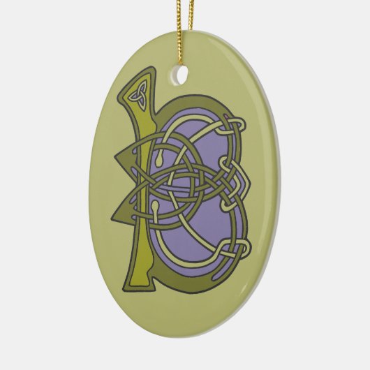 Keltisches Knotenbuchstabe-Initialenmonogramm B Keramikornament (Links)