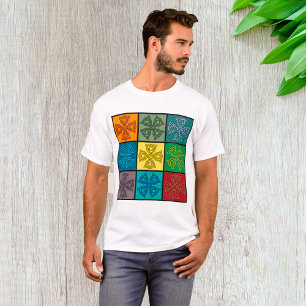 Keltisches Knotenkreuzmuster Pop-Art T-Shirt
