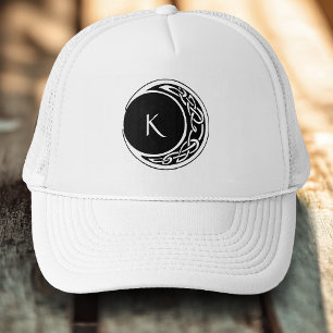 Keltisches Knotenmuster-Mondkreis-Monogramm Schwar Truckerkappe