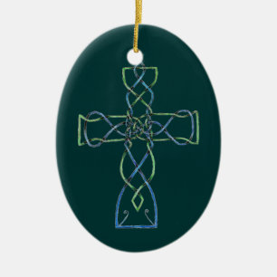 Keltisches Knüpfarbeit-Kreuz, Verzierung Keramik Ornament