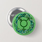 Keltisches Knüpfarbeittransgender-Symbol Button (Vorne & Hinten)