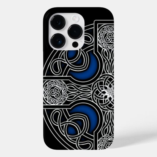 Keltisches Kreuz blau Case-Mate iPhone Hülle (Rückseite)