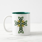 Keltisches Kreuz-Geschenk Zweifarbige Tasse (Links)