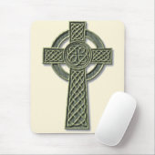Keltisches Kreuz - grüner Stein Mousepad (Mit Mouse)
