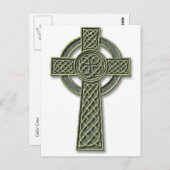 Keltisches Kreuz - Grüner Stein Postkarte (Vorne/Hinten)