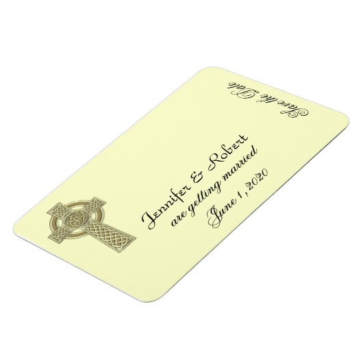 Keltisches Kreuz in Gold und Elfenbeinküste Save t Magnet (Linke Seite)