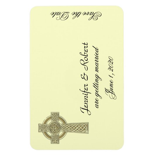 Keltisches Kreuz in Gold und Elfenbeinküste Save t Magnet (Vertikal)