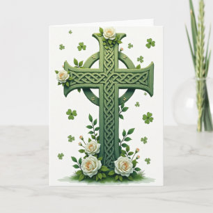 Keltisches Kreuz Rosen Grußkarte Karte