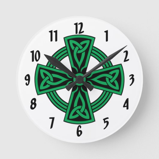 Keltisches Kreuz Runde Wanduhr (Vorderseite)