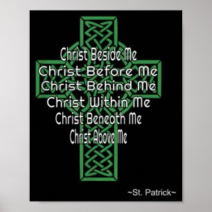 Keltisches Kreuz-Shirt St. Patricks Gebet Christli Poster