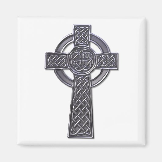 Keltisches Kreuz - Silber Magnet (Vorne)