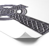 Keltisches Kreuz - Silber Poster (Ecke)