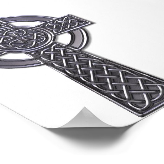 Keltisches Kreuz - Silber Poster (Ecke)