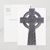 Keltisches Kreuz - Silber Postkarte (Vorne/Hinten)