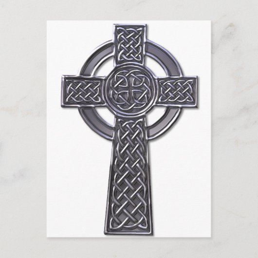 Keltisches Kreuz - Silber Postkarte (Vorderseite)