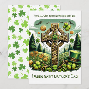 Keltisches Kreuz: St. Patrick's Day-Feier Feiertagskarte
