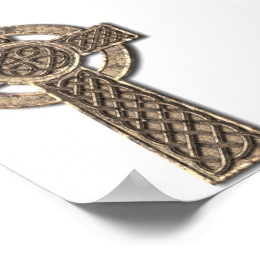 Keltisches Kreuz - Stein Poster (Ecke)